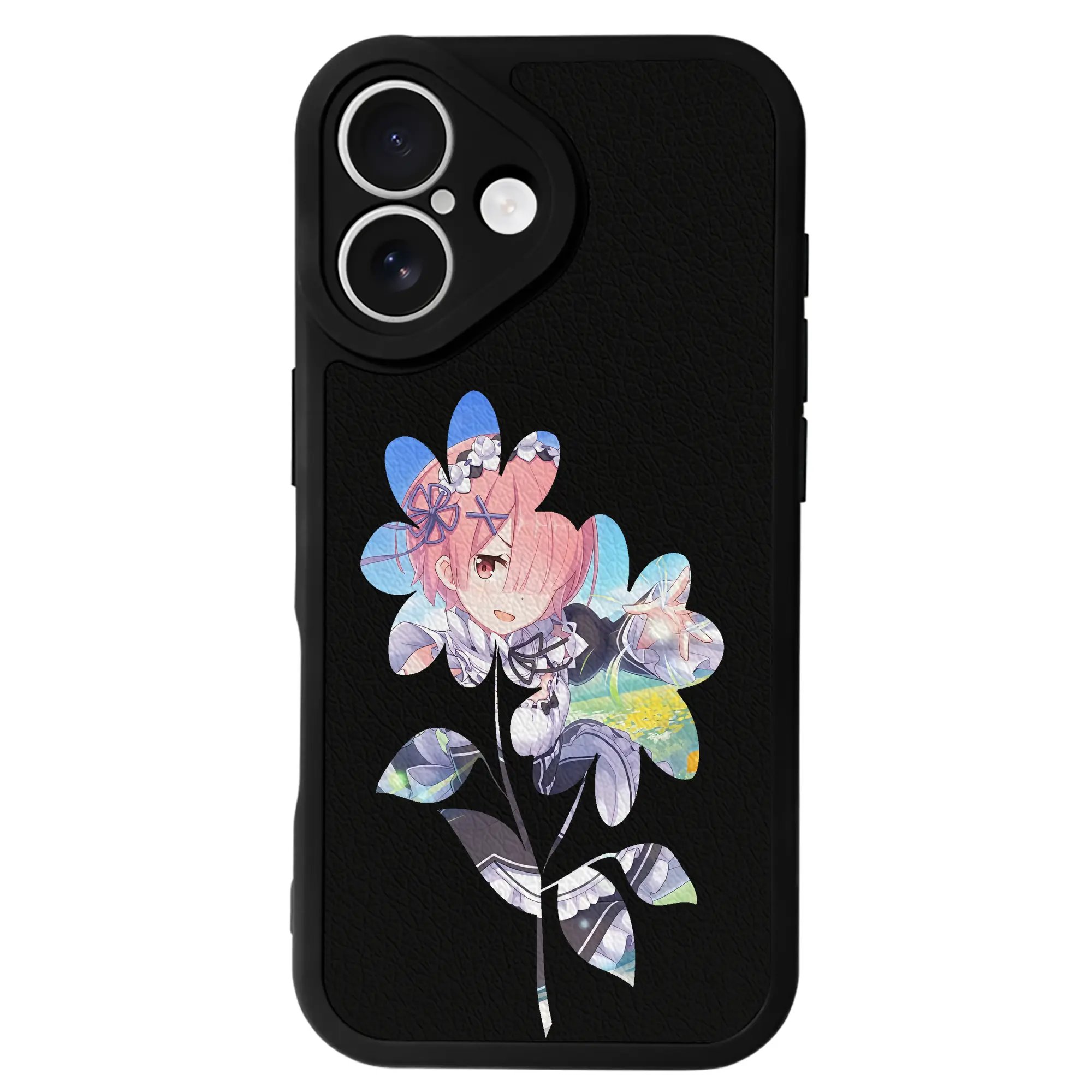 リゼロ グッズ ラム - IPhone 16シリーズ対応 ・ シリコンスマホケース ・ レザー調 ・ 高精度フィット ・ 耐衝撃 ・ ワイヤレス充電対応 ・ 精密カット